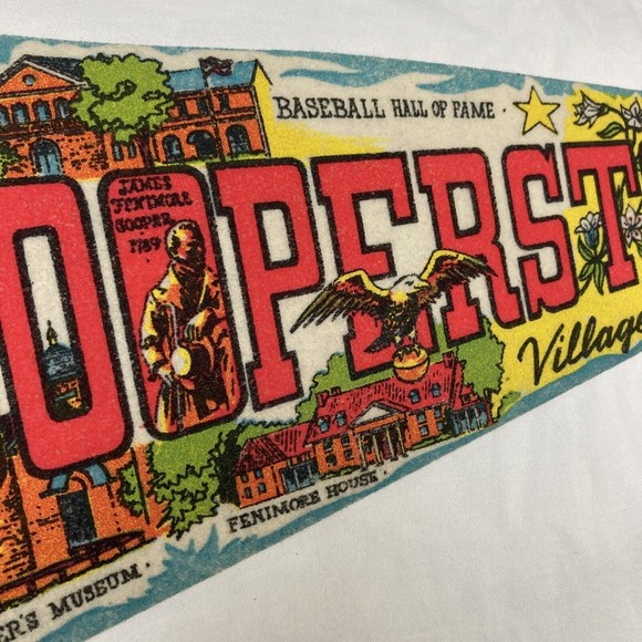 Rare VINTAGE BASEBALL Hall Of Fame COOPERSTOWN Village Of Museum FELT PENNANT 25 - Picture 4 of 12